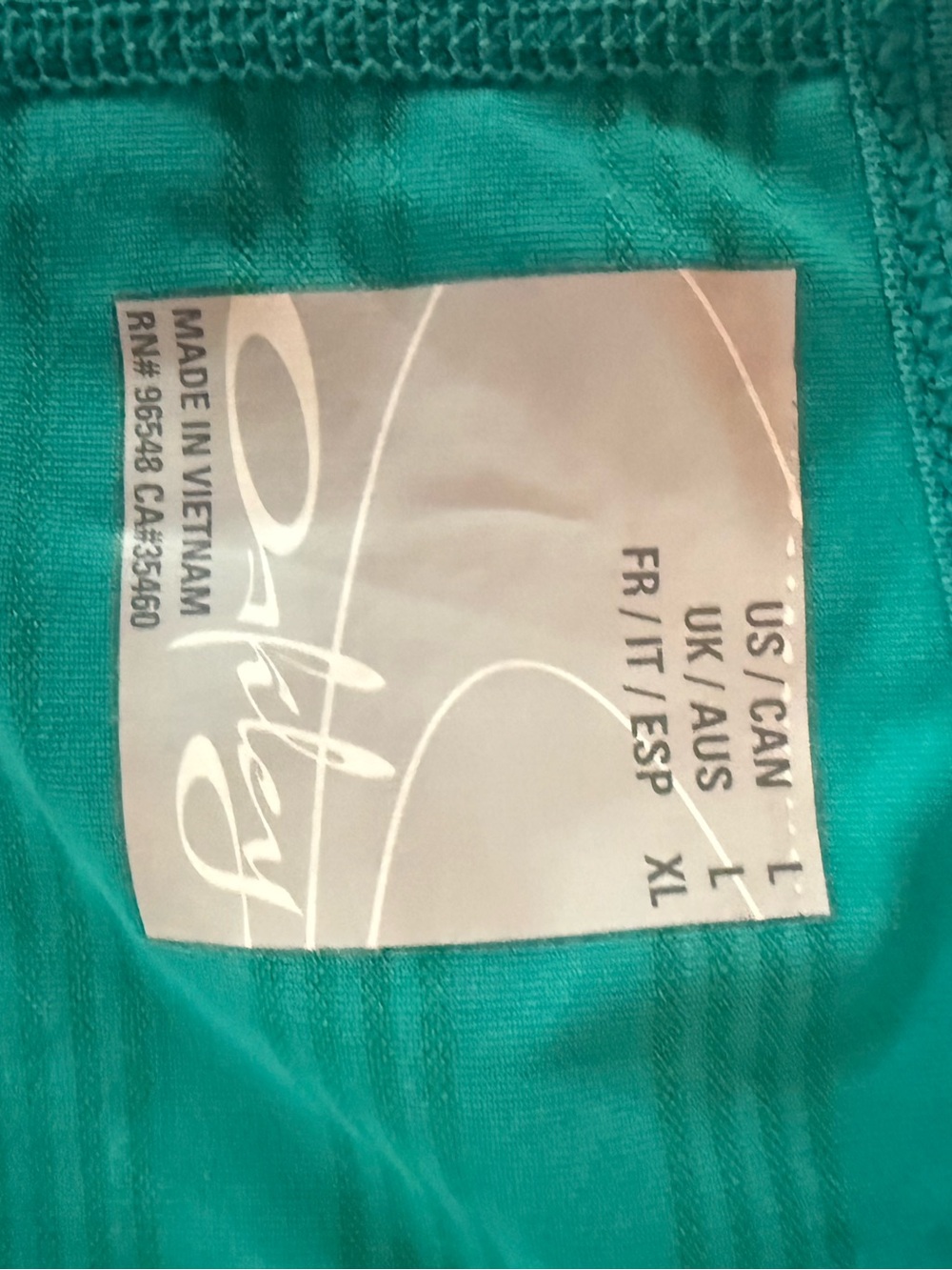 Oakley Aqua Teal Racerback Tank - Picture 3 of 4